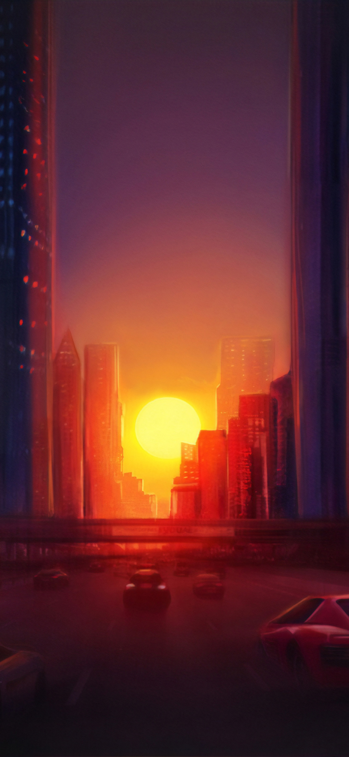 Digital Drawing City Sunset 4k iPhone XS, iPhone 10, iPhone X HD 4k Wallpaper, Image, Background, Photo and Picture
