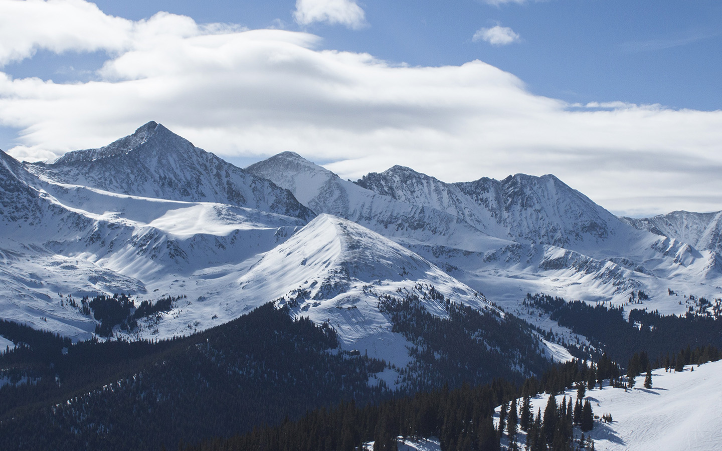 wallpaper for desktop, laptop. snow mountain winter sky blue nature