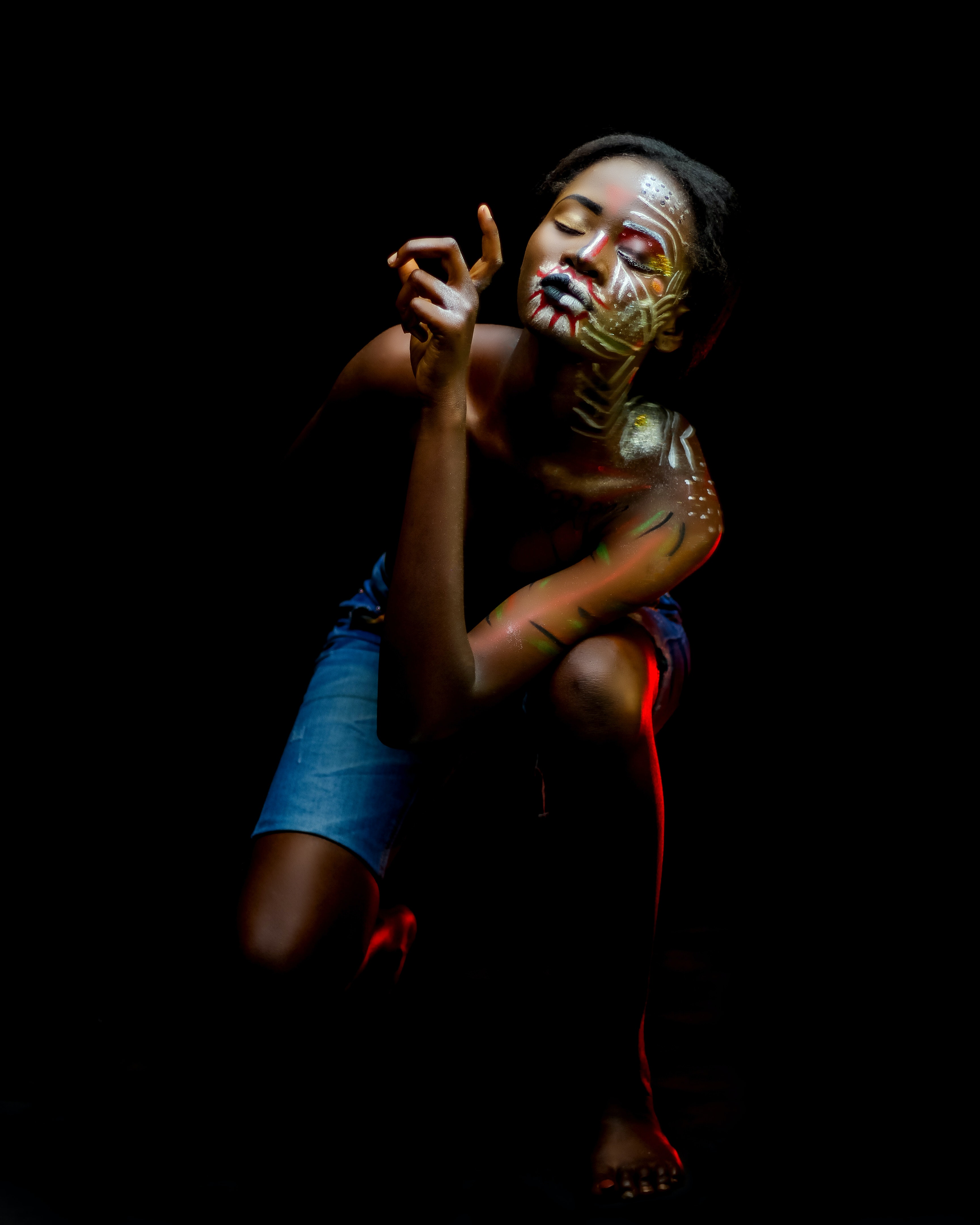 Woman with Face and Body Paint · Free