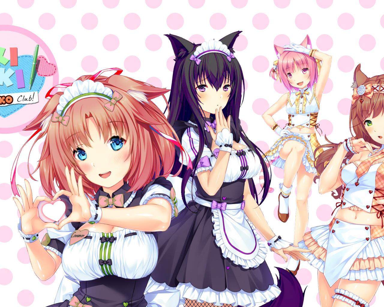 Nekopara French maid Anime Catgirl Anime purple black Hair png  PNGEgg