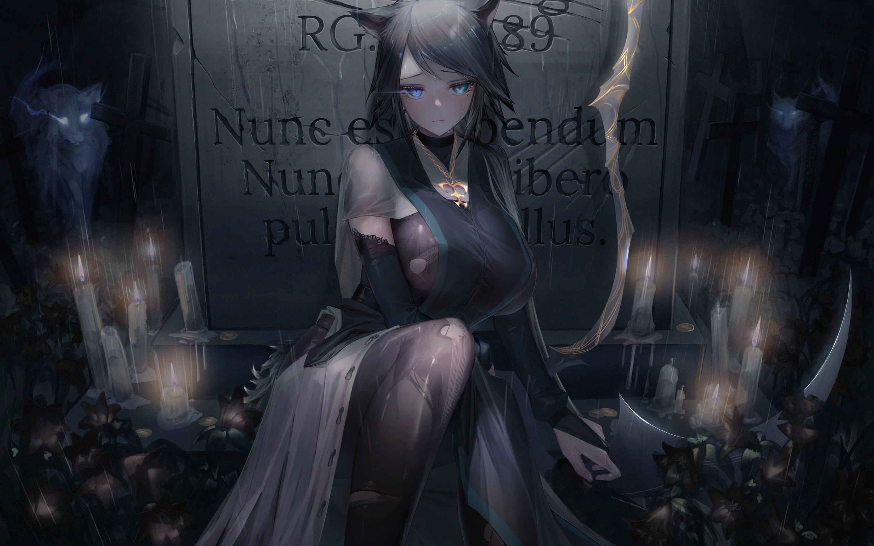 Anime Girl Torn Clothes Cat Ears Macbook Pro Retina HD 4k Wallpaper, Image, Background, Photo and Picture