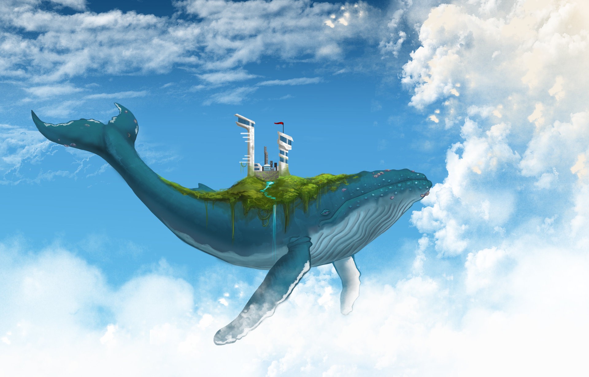 Whales-art-beautiful-killer-ocean-fantasy-earth-abstract-digital-whale-gif-,  HD wallpaper