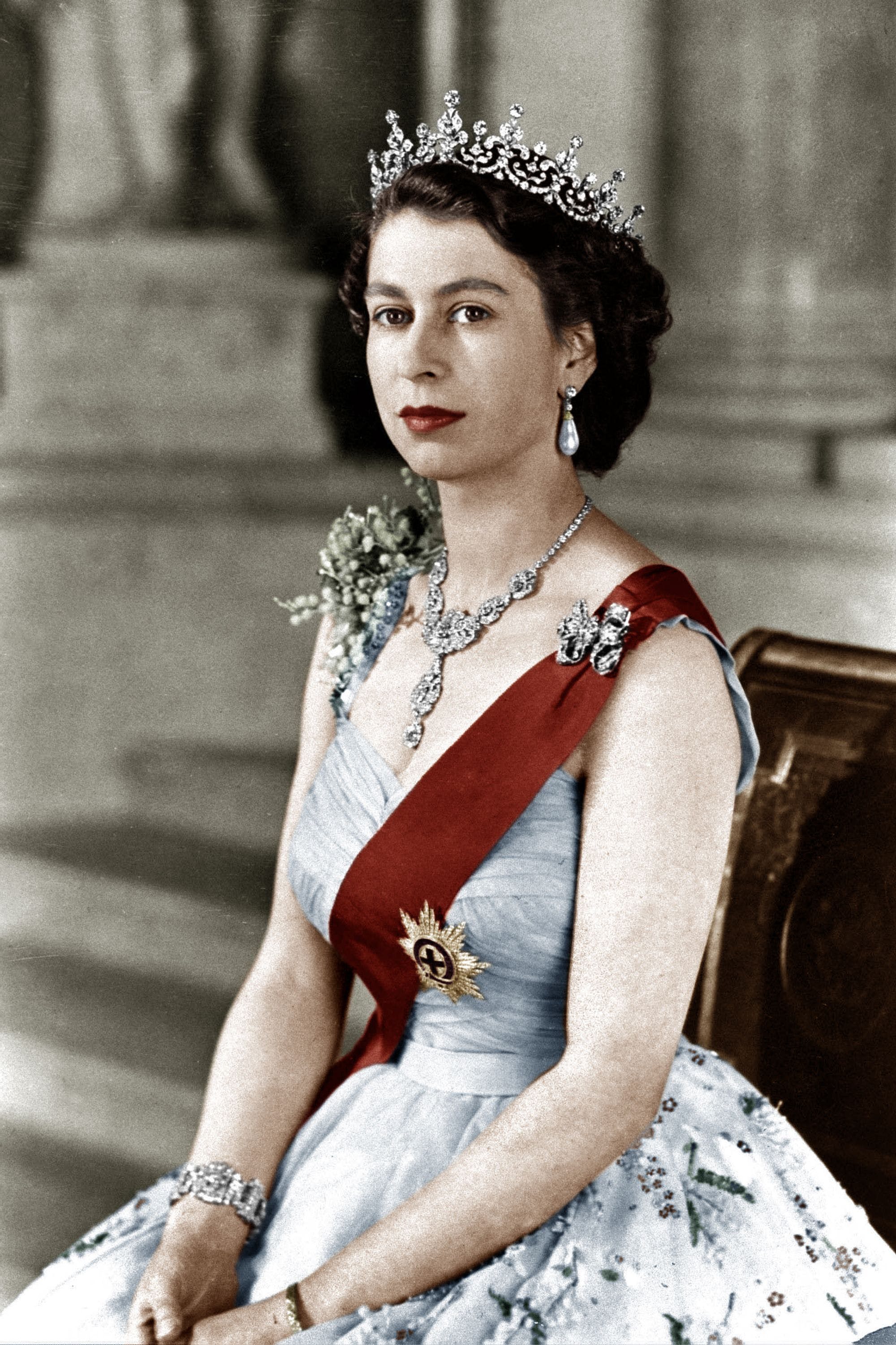 Young Photo of Queen Elizabeth II Royal Wedding Coronation