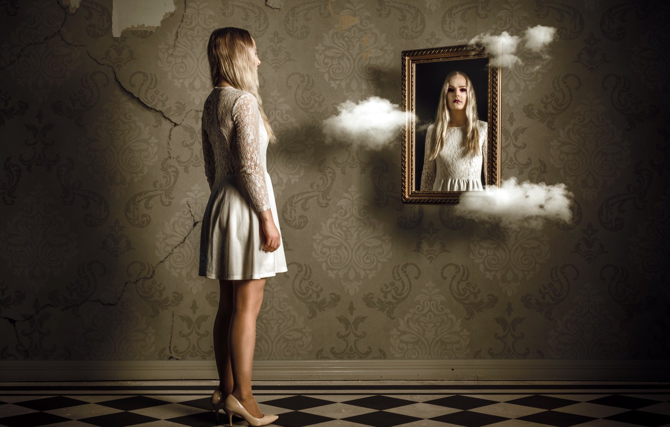 Wallpaper girl, background, mirror image for desktop, section девушки