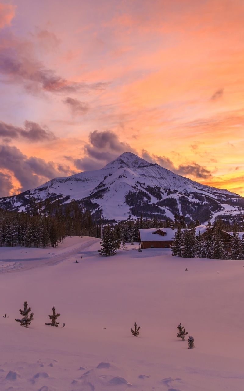 Wallpaper winter mountain montana snow sunset. Cool picture of nature, Mountain aesthetic, Sunset wallpaper