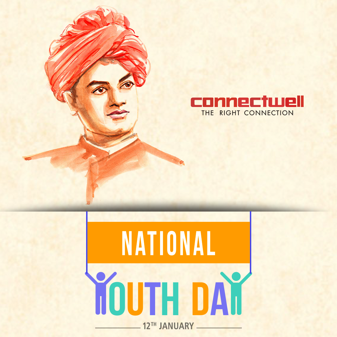 Connectwell wishes you all Happy National Youth Day. #NationalYouthDay # YouthDay #YouthDay2017 #HappyYouthDay #SwamiVivekanand #c. Youth day, National, Connection