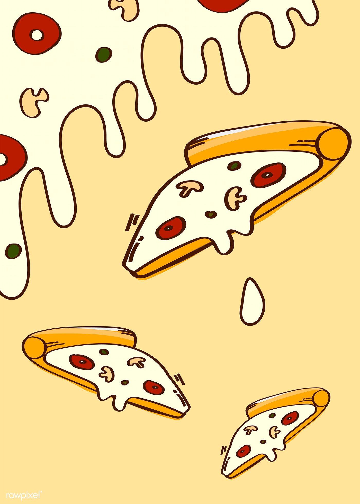 Pizza doodle patterned background vector. free image / nap #vector #pattern. Doodle patterns, Vector background pattern, Vector free