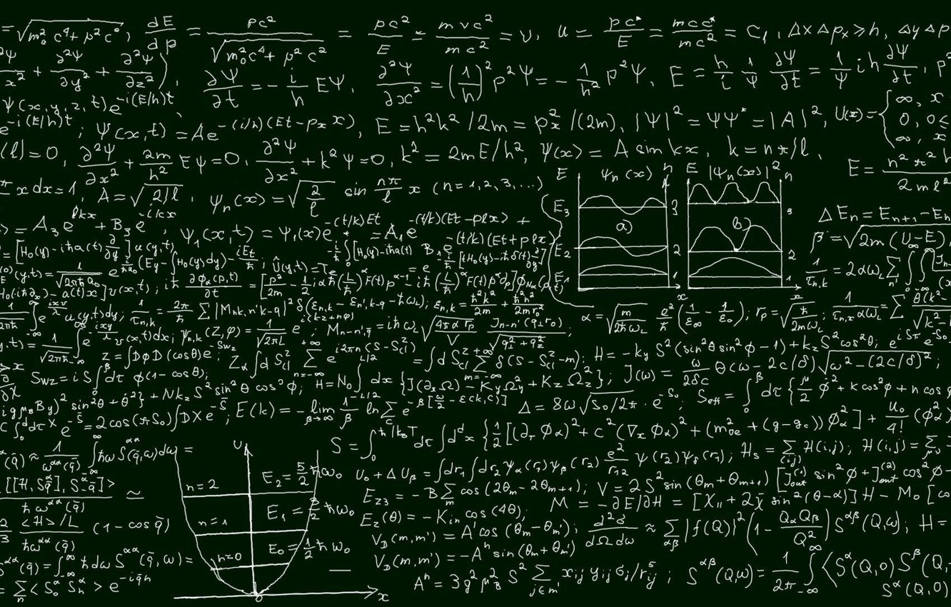 Wallpaper formula, dual monitor, physics, school Board, Einstein, Science image for desktop, section разное