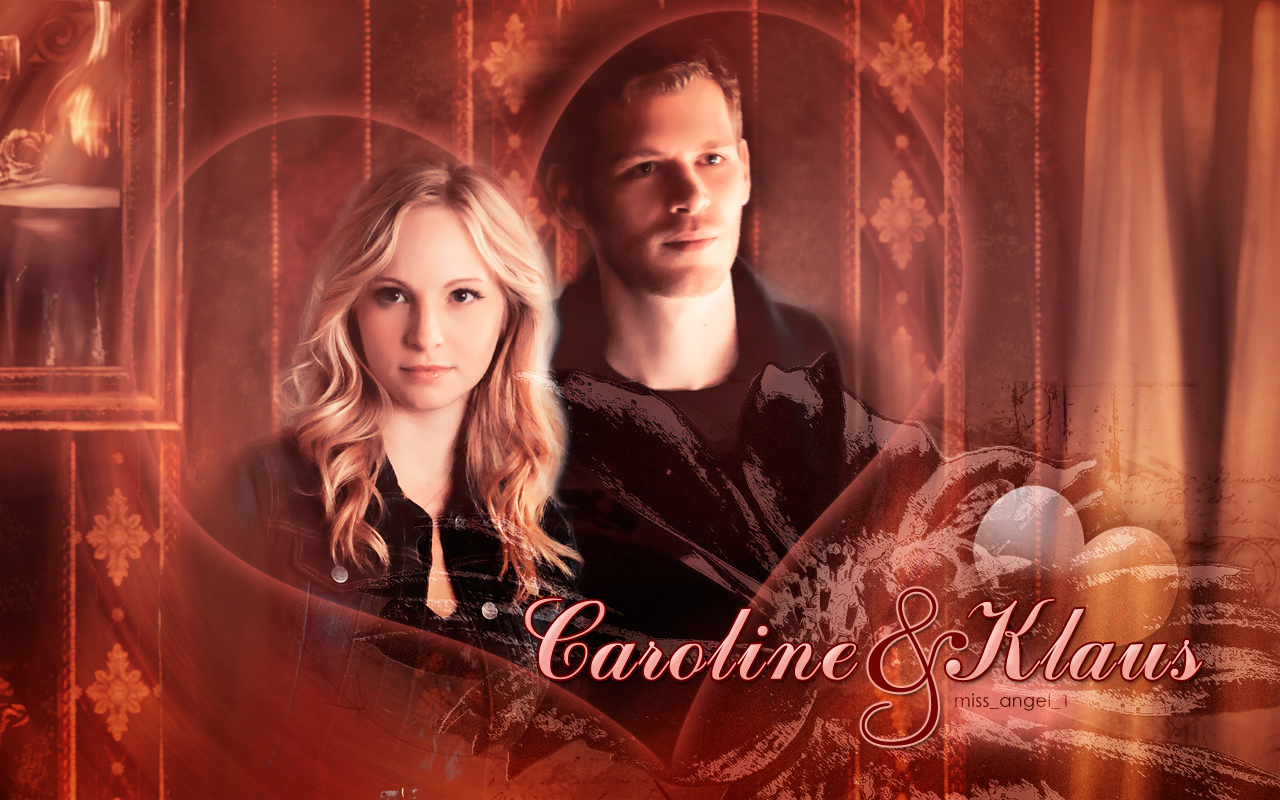 vampire diaries klaus and caroline wallpaper