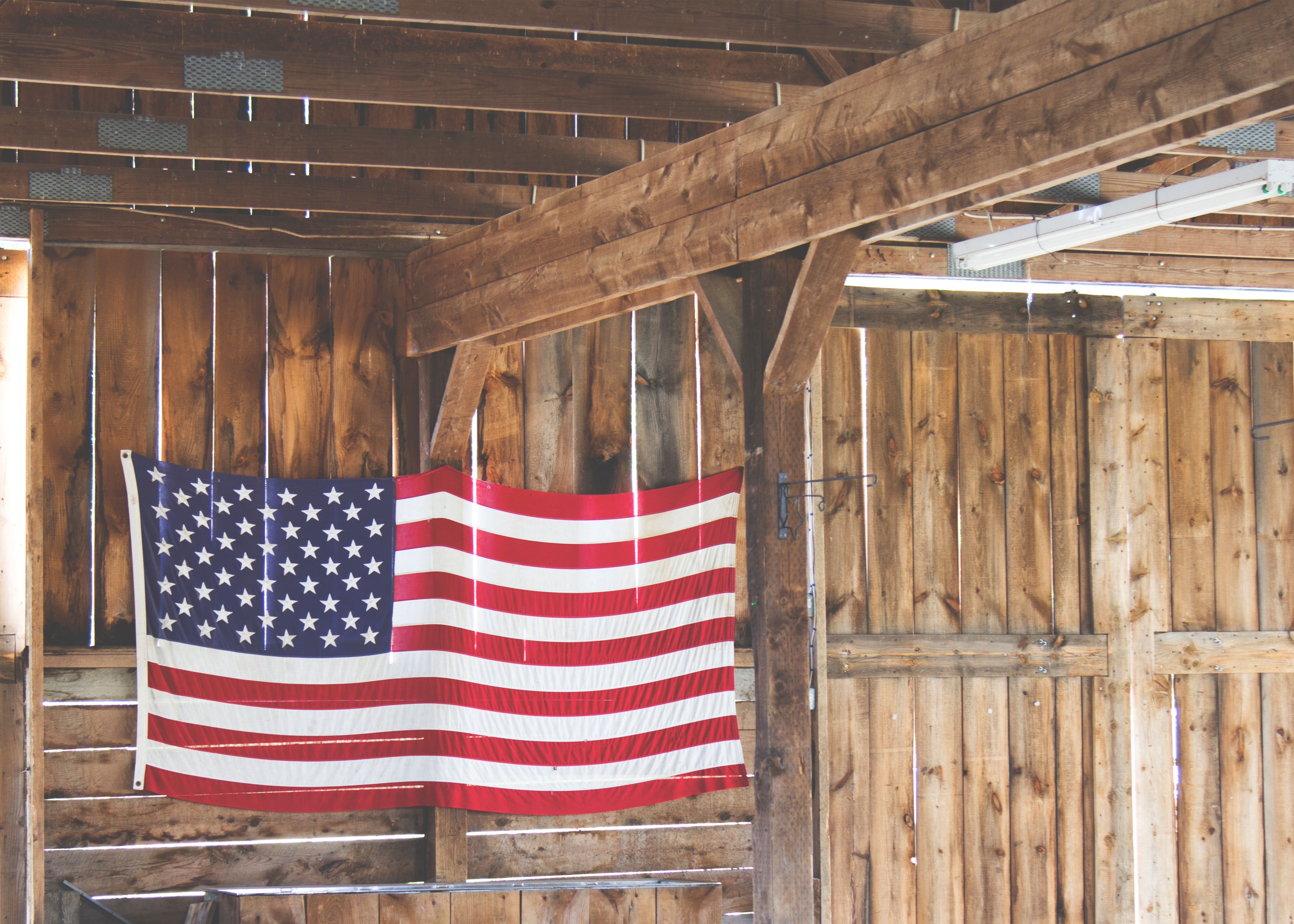 American Flag Barn Background