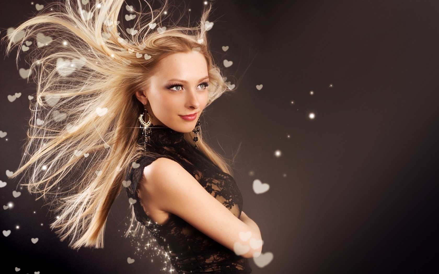 Wallpaper Fashion girl hair flying 1920x1080 Full HD 2K Picture, Image