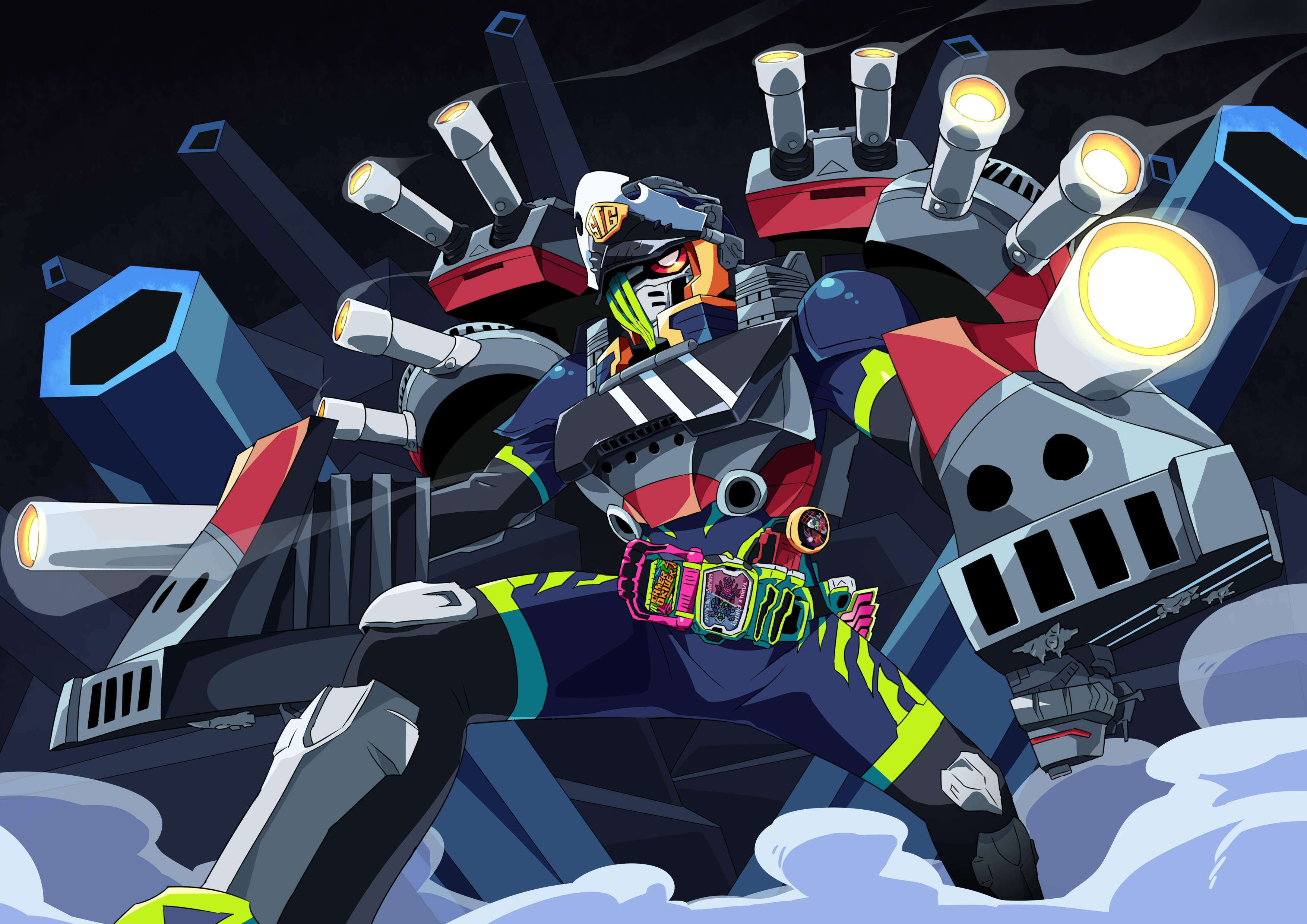 kamen rider snipe (kamen rider and 1 more) drawn