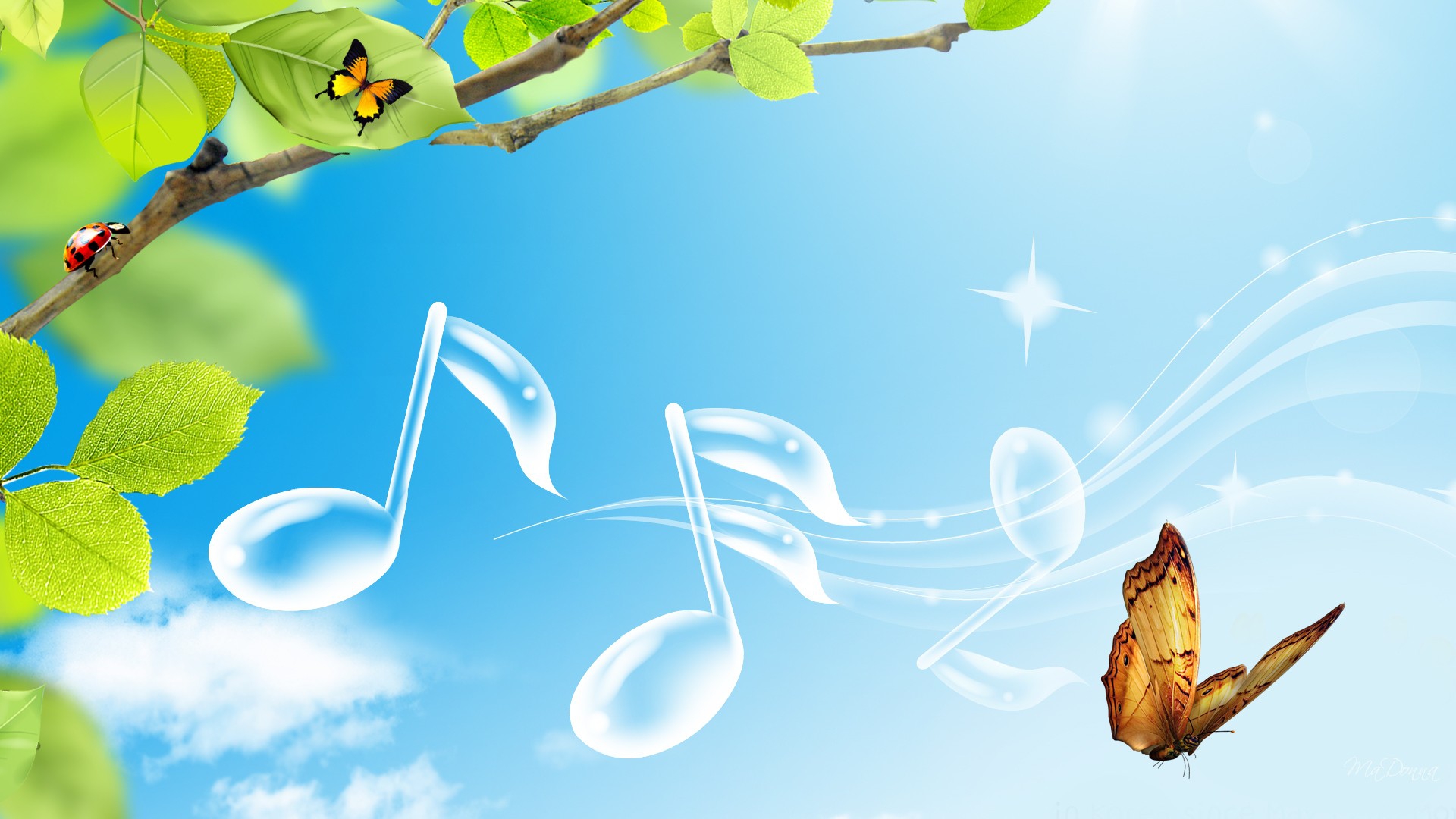 blue sky butterflies Music of Spring