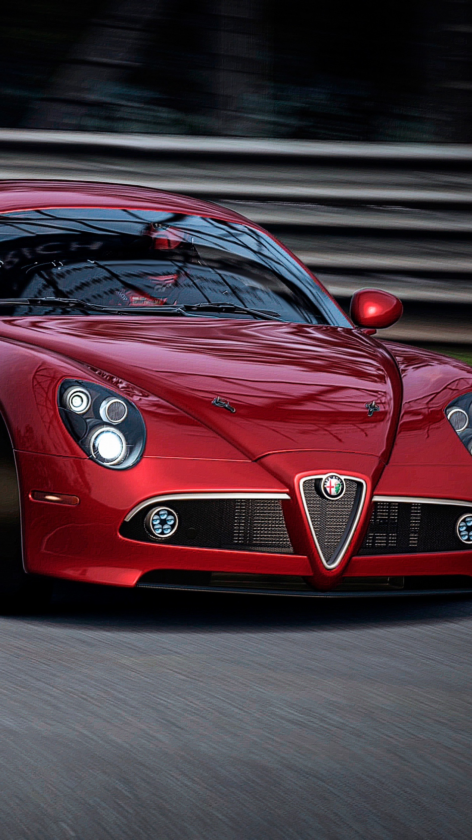 Wallpaper Alfa Romeo, Graceful Entrance, Red