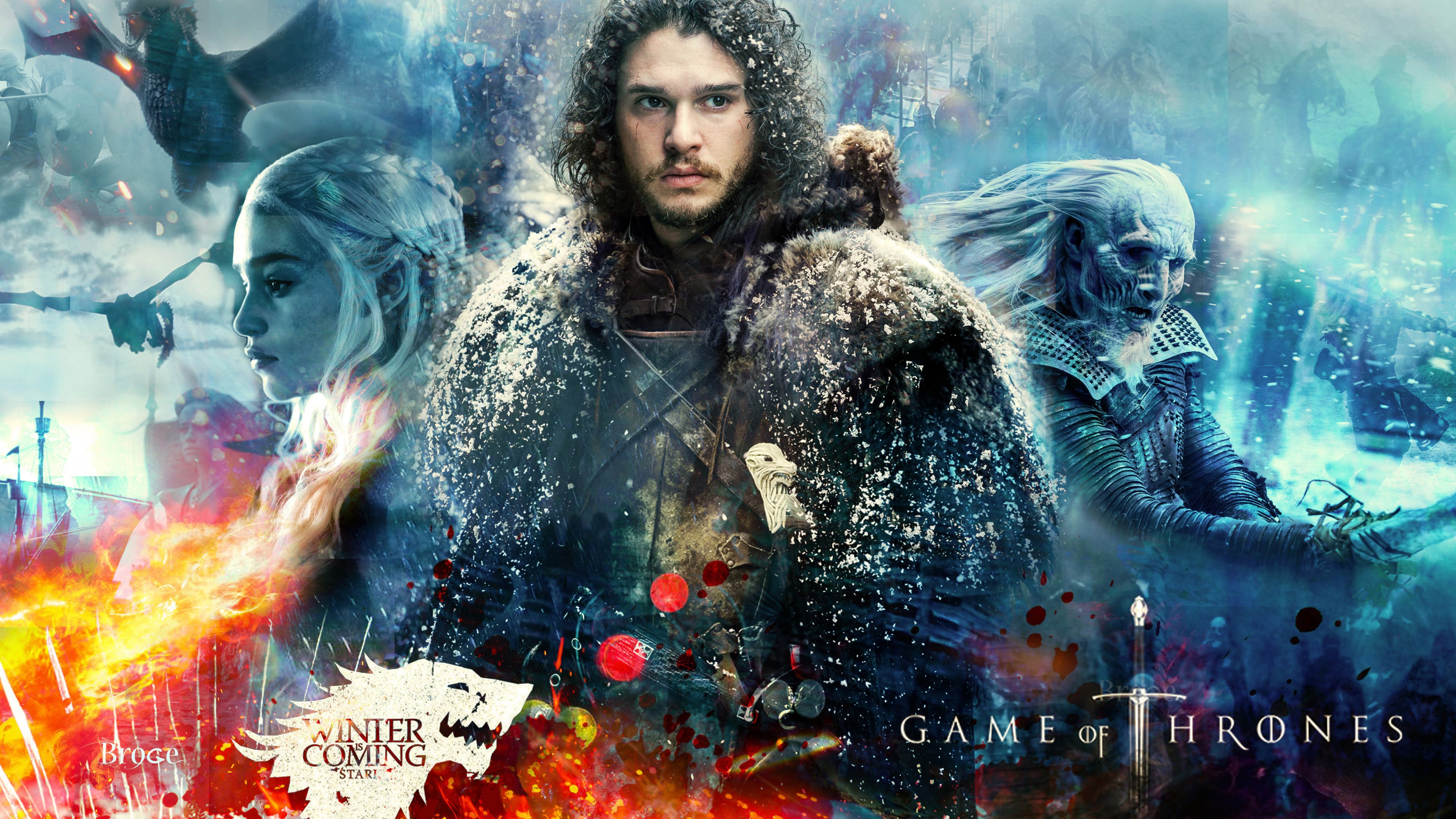 Game of Thrones Wallpaper Daenerys and Jon Snow 4K