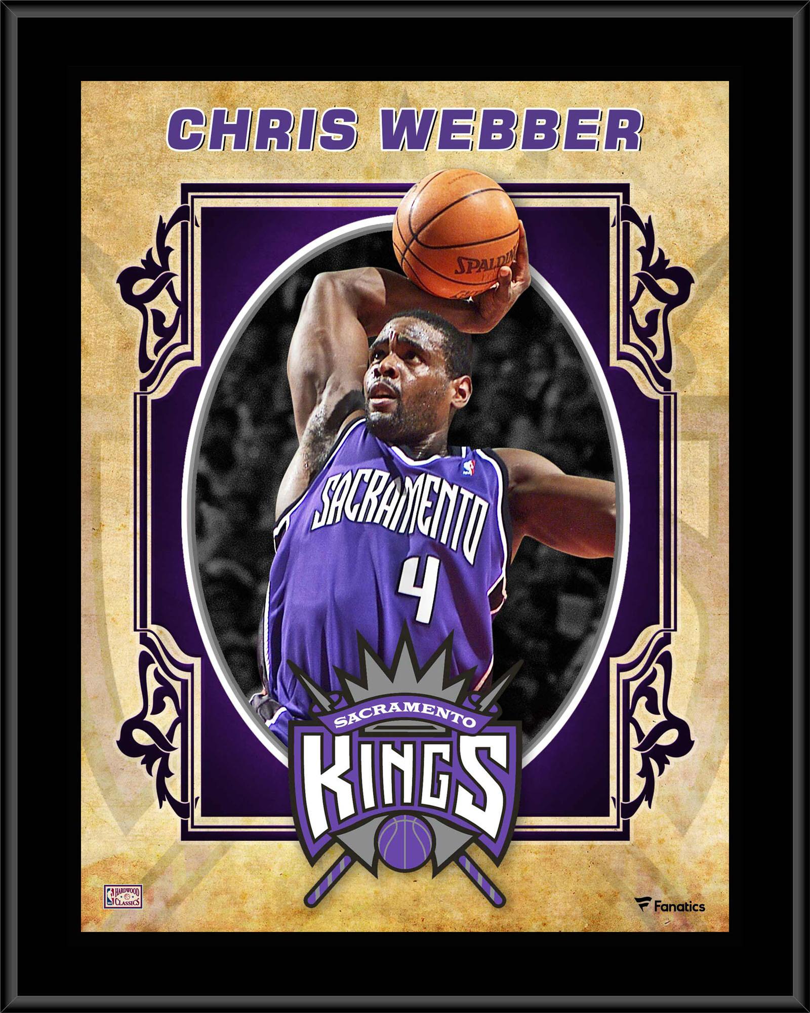 Chris Webber Sacramento Kings 10.5 x 13 Sublimated Hardwood Classics Player Plaque