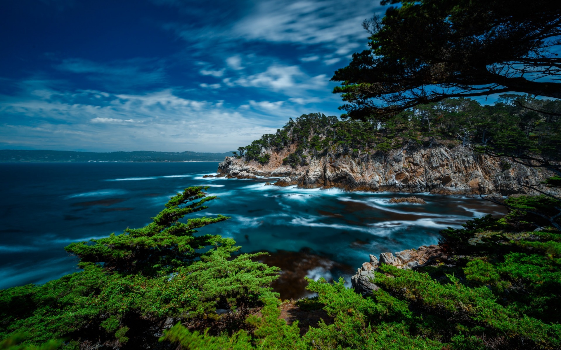 Download wallpaper Point Lobos, Carmel, Ocean, hdr, summer, California, USA for desktop with resolution 1920x1200. High Quality HD picture wallpaper