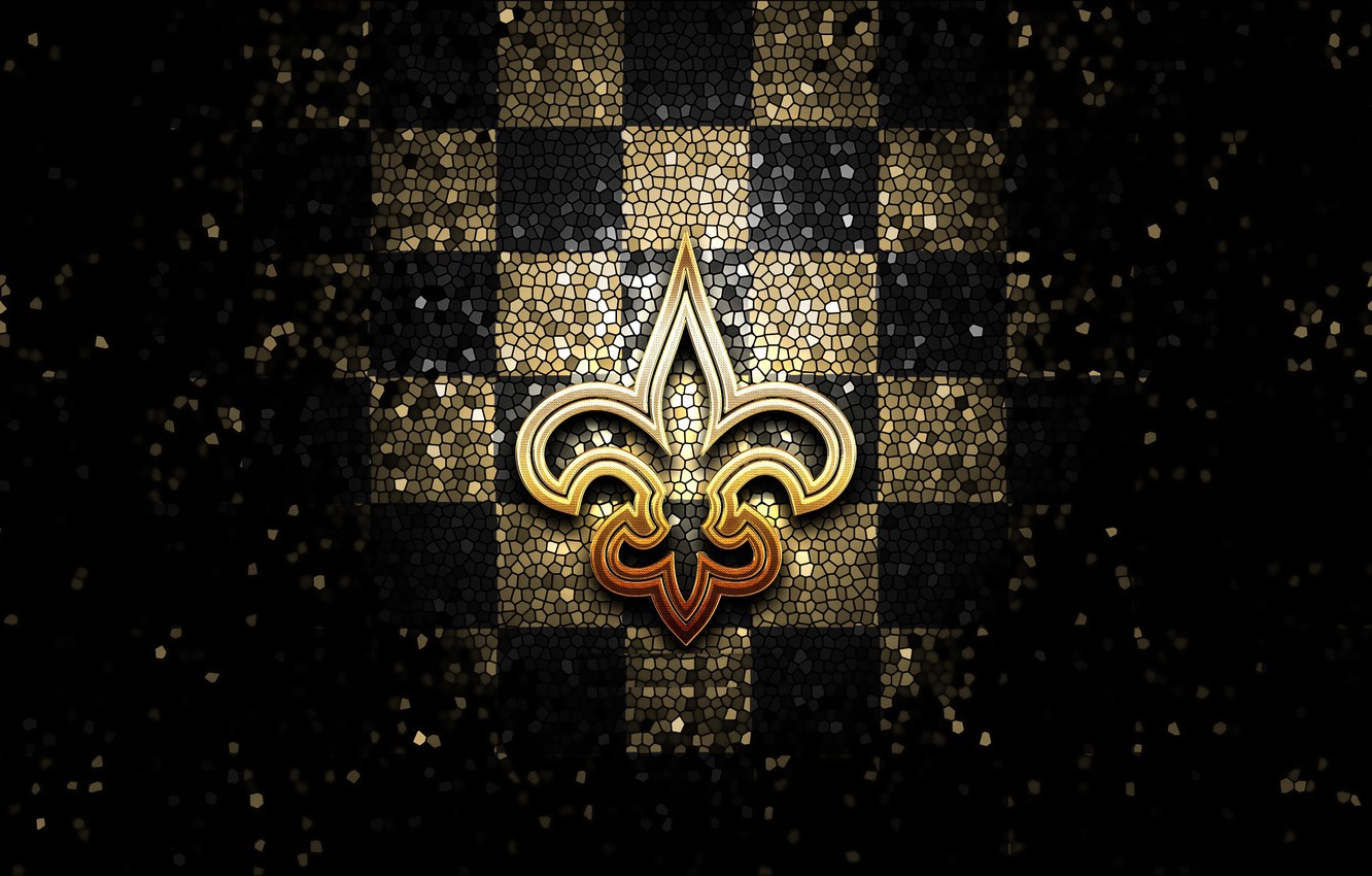 Wallpaper wallpaper, sport, logo, NFL, glitter, checkered, New Orleans Saints image for desktop, section спорт