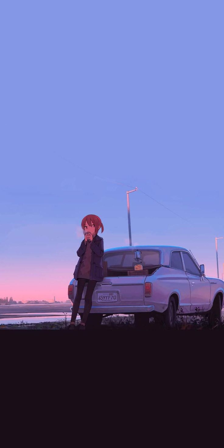 Can someone help me find this wallpaper similar to this style ? Simple and minimalistic. Anime wallpaper iphone, Jdm wallpaper, Anime scenery wallpaper