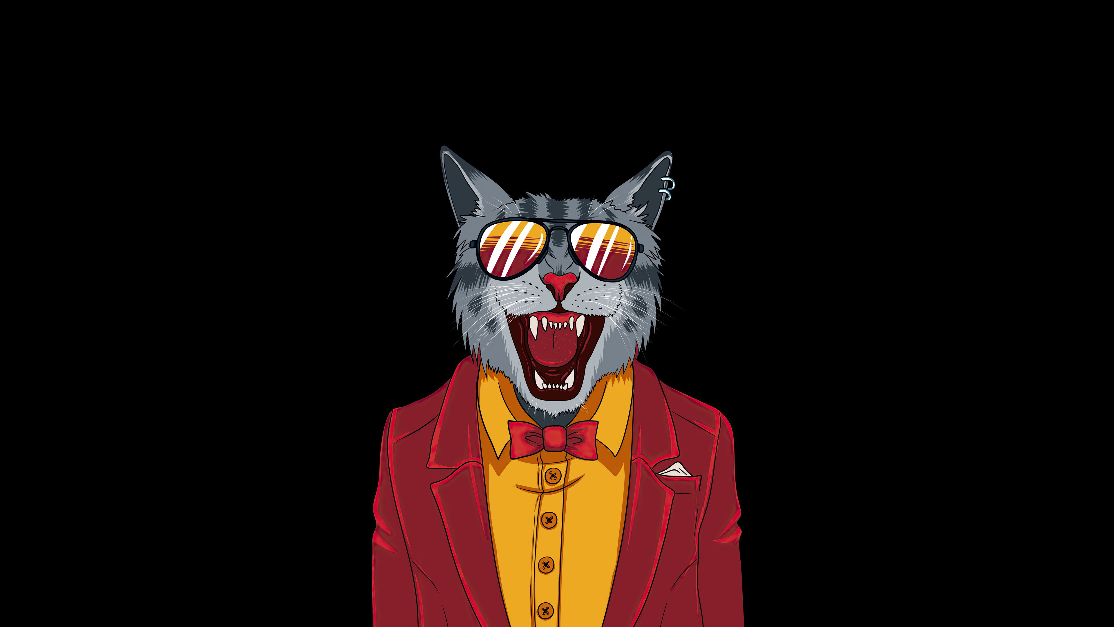 Cool Cat Minimal 4k, HD Artist, 4k Wallpaper, Image, Background, Photo and Picture