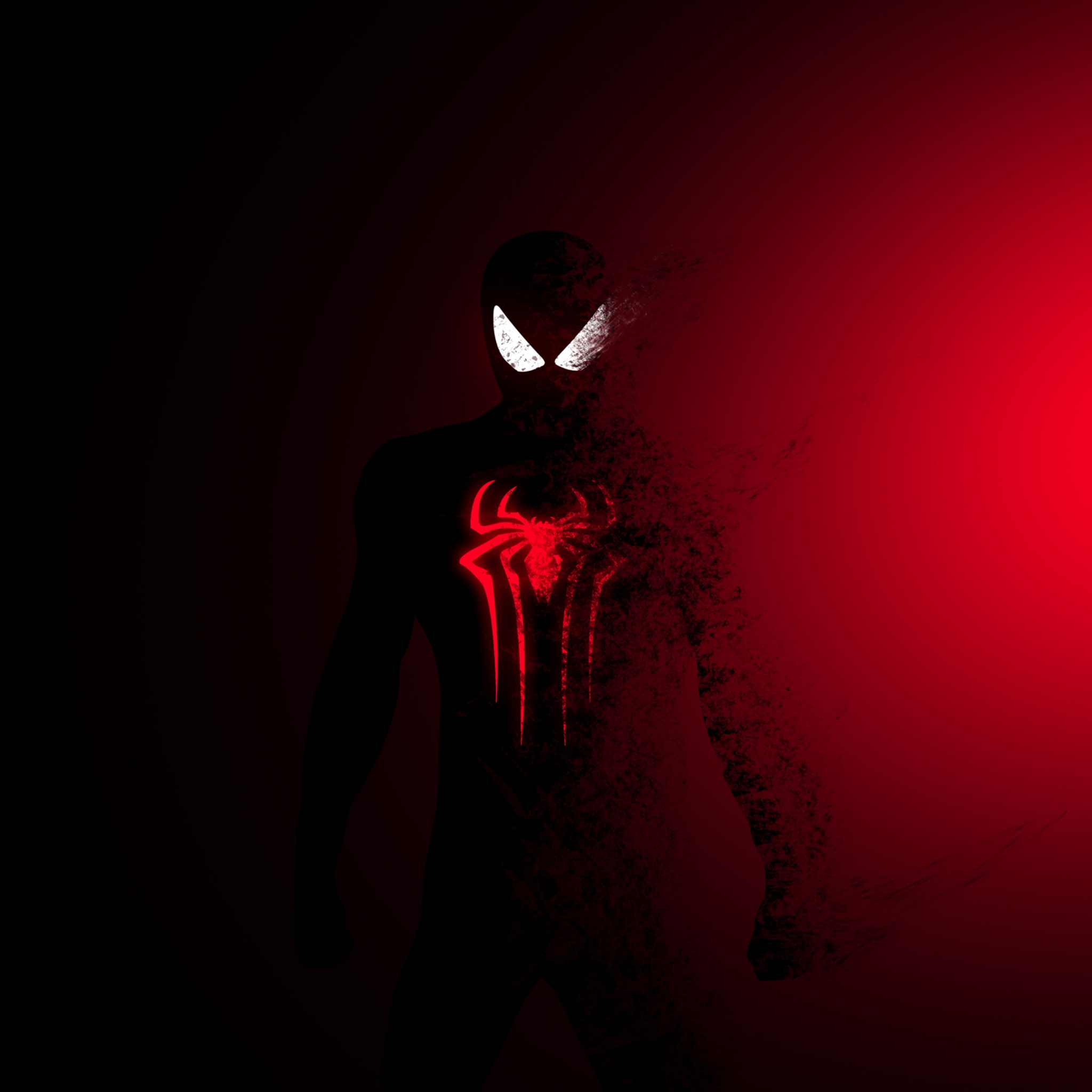 Spider Man Wallpaper 4K, Dark, Red, Minimal, Graphics CGI