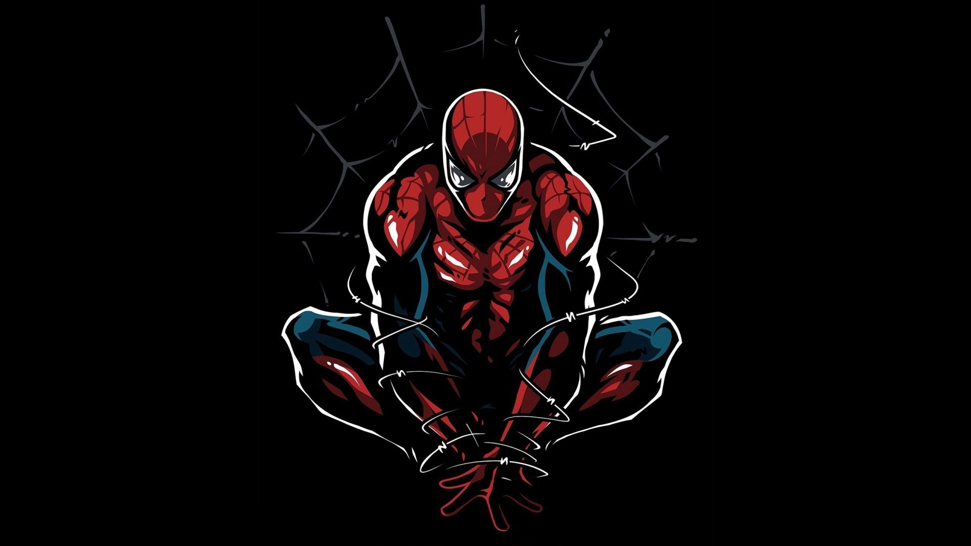 Desktop Wallpaper Spider Man, Web, Minimal, HD Image, Picture, Background, B18515