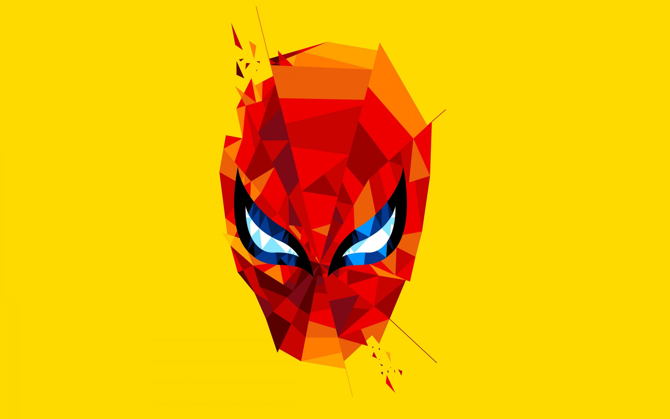 Download 2560x1600 Spider Man, Low Poly, Minimal Design, Head Wallpaper For MacBook Pro 13 Inch