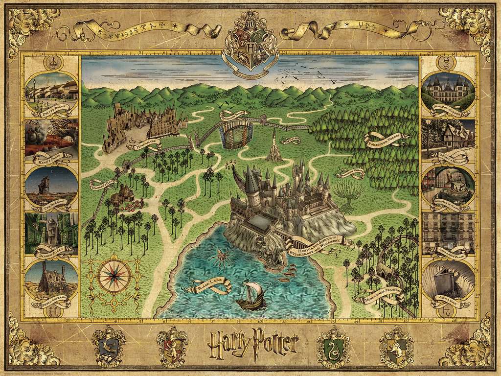 Hogwarts Map. Adult Puzzles