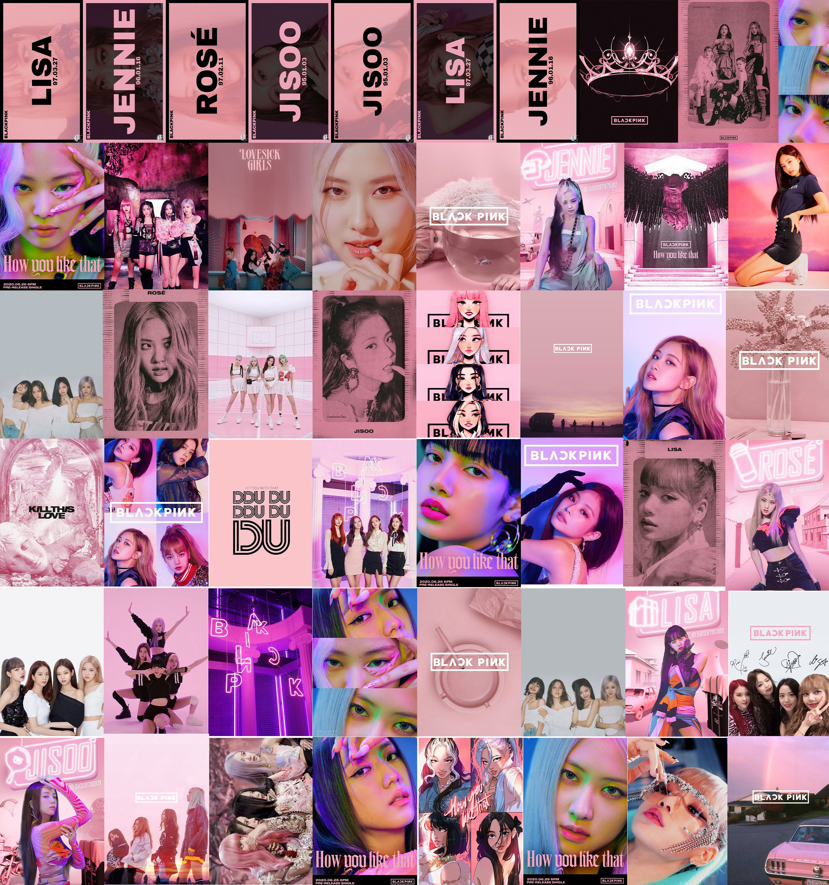 BLACKPINK Wall Collage Kit Pink Decor Tumblr KPOP A5 Size