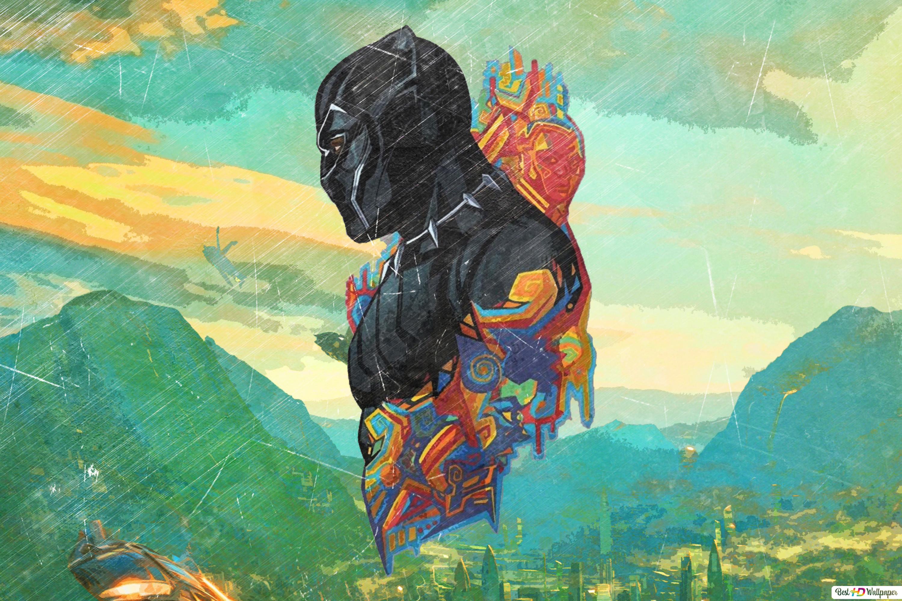 Artistic black panther poster HD wallpaper download