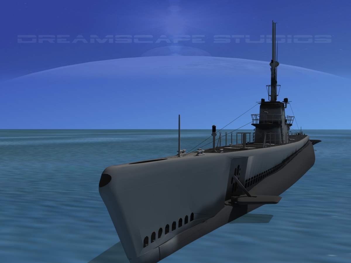 Balao Class Submarine SS290 USS Cisco 3D Model