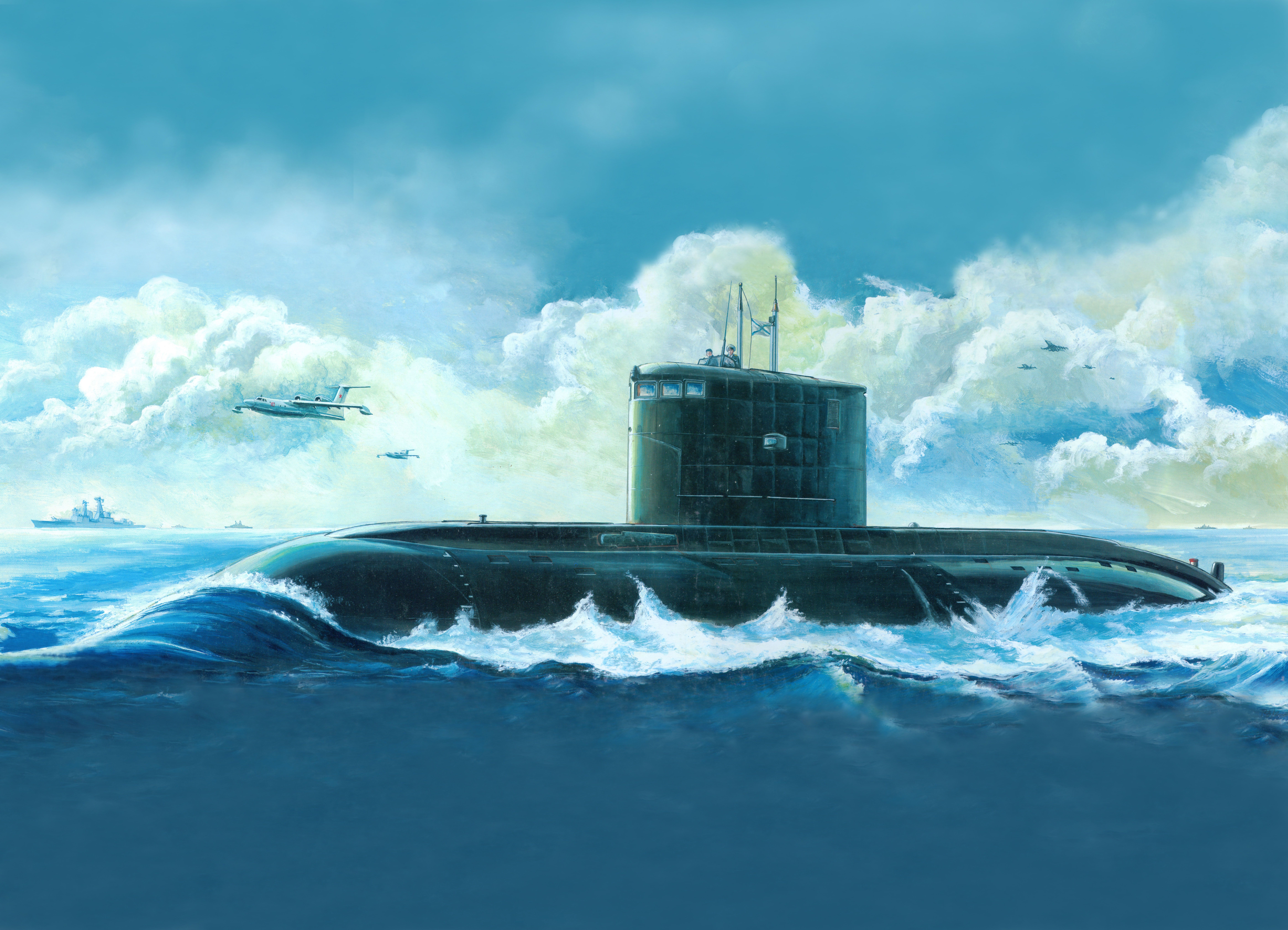 Image Submarines Russian Kilo Class, Attack Submarine 9323x6731