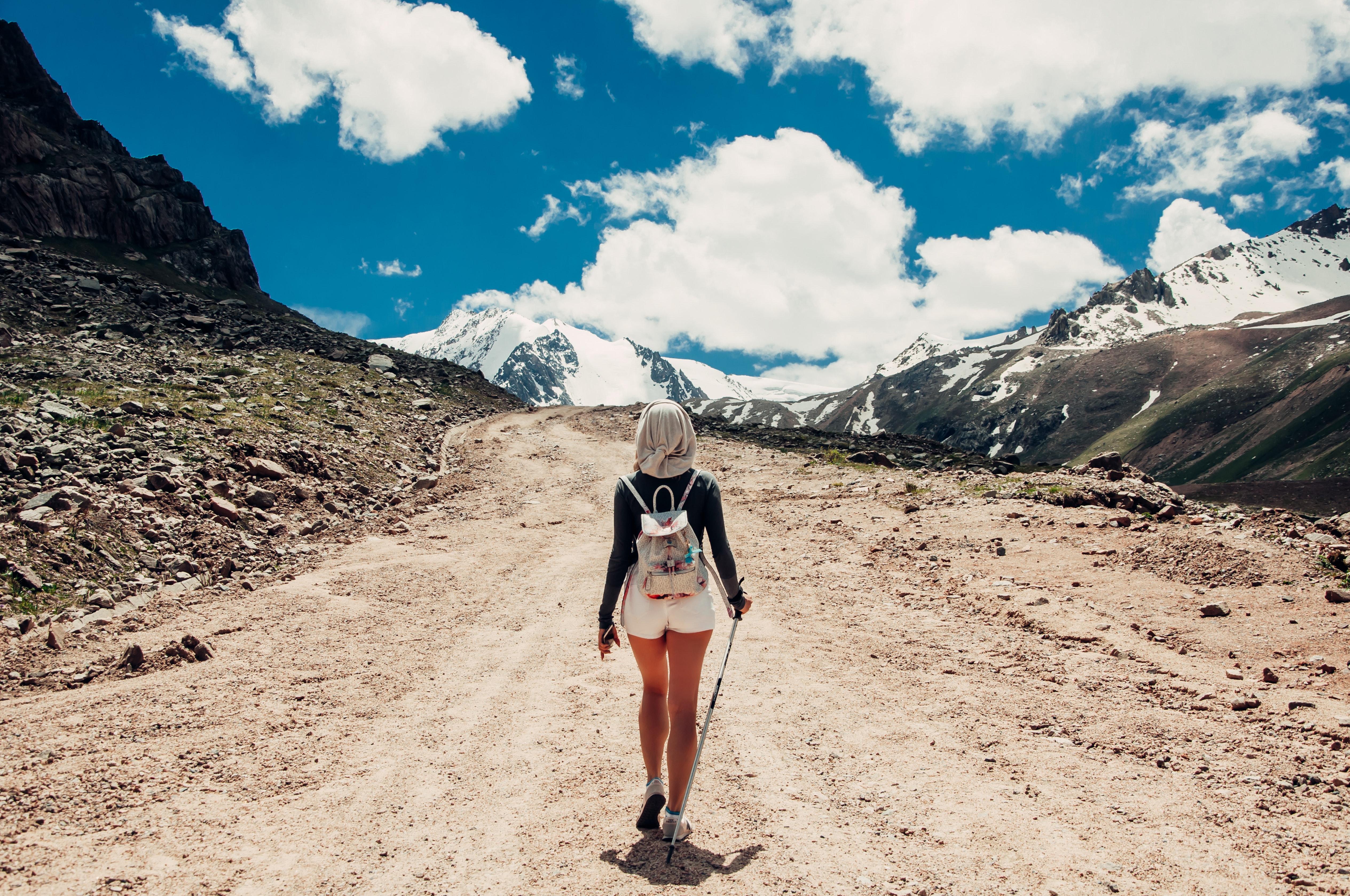 Woman Hiking Wallpaper