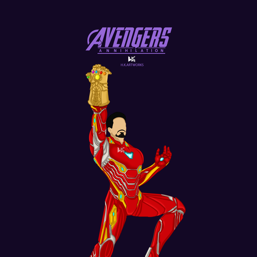 Ironman With Infinity Gauntlet vector art by me!, instagram
