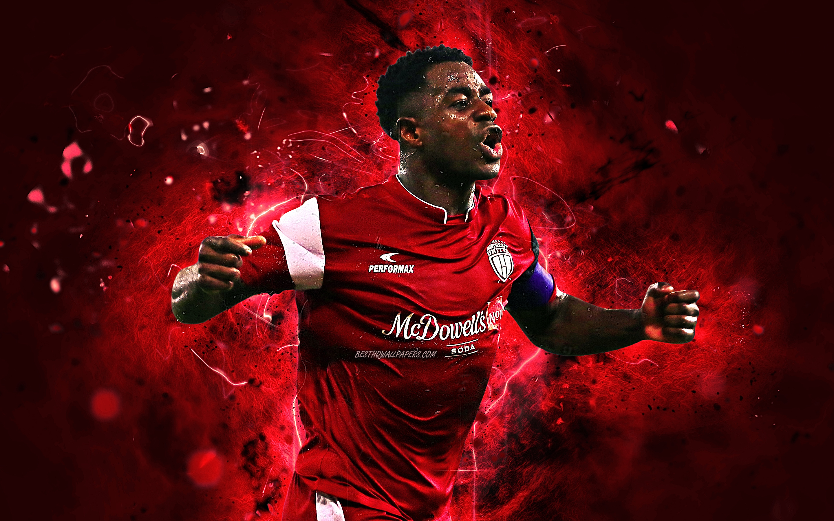 Download wallpaper Bartholomew Ogbeche, forward, NorthEast United FC, ISL, Nigerian footballers, Indian Super League, soccer, NEUFC, football, Bartholomew Owogbalor Ogbeche for desktop with resolution 2880x1800. High Quality HD picture wallpaper