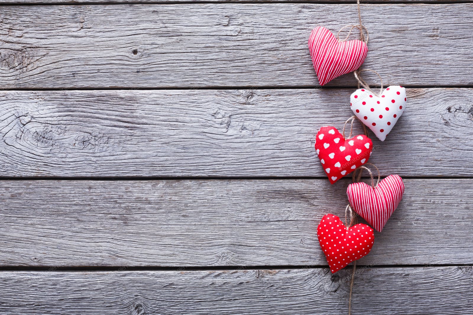 Valentine Day Background, Hearts Bunch On Wood Photo By Prostock Studio On Envato Elements