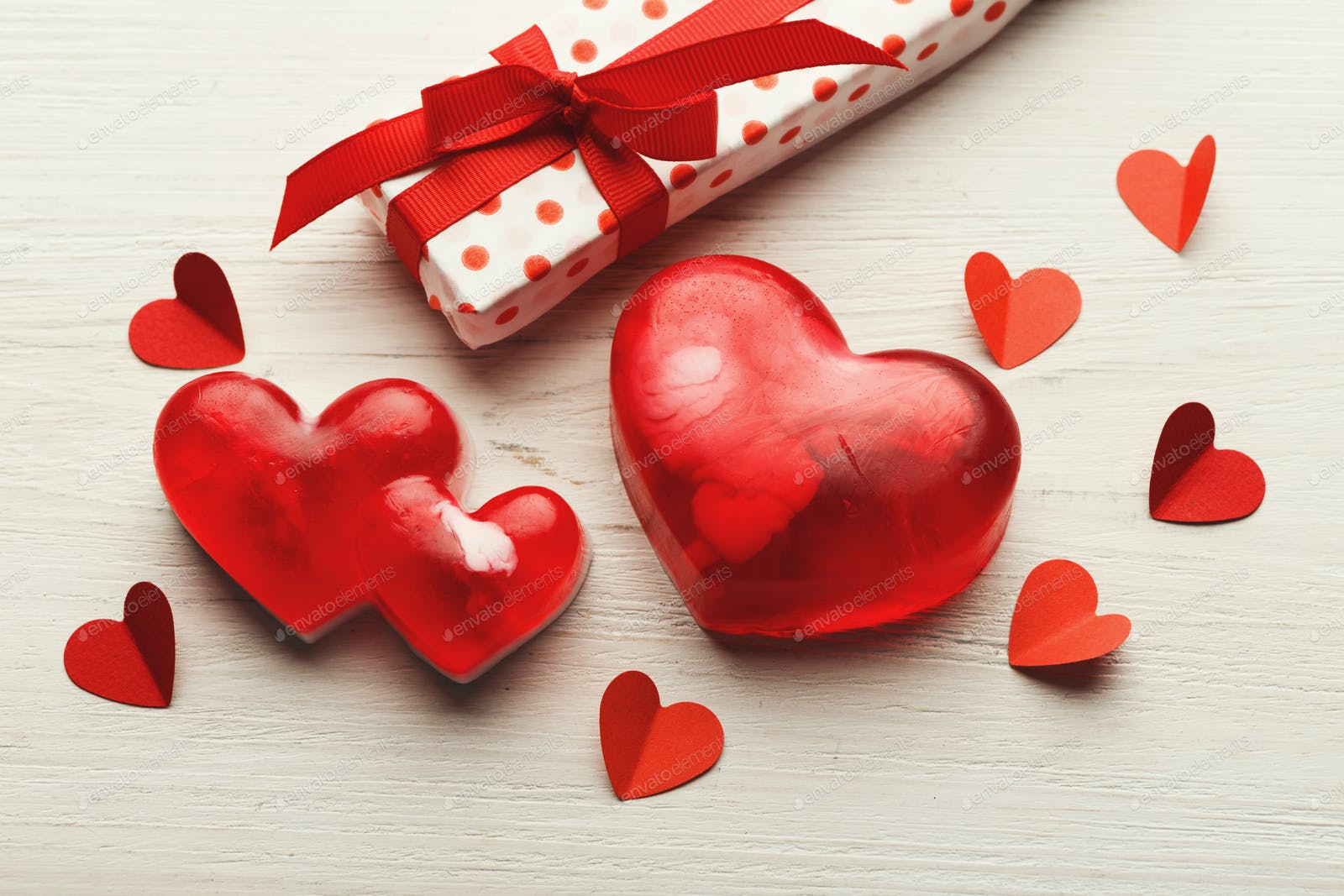 Valentine Day Background, Handmade Hearts On Wood With Copy Space Photo By Prostock Studio On Envato Elements