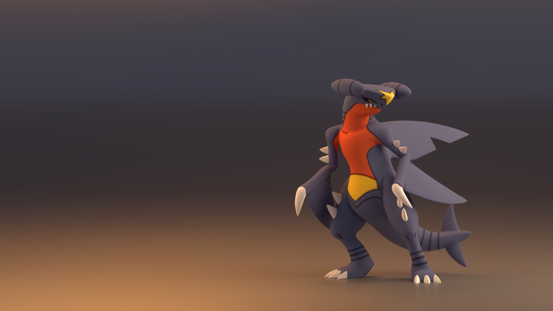 Garchomp wallpaper made from the Pokemon x and y model