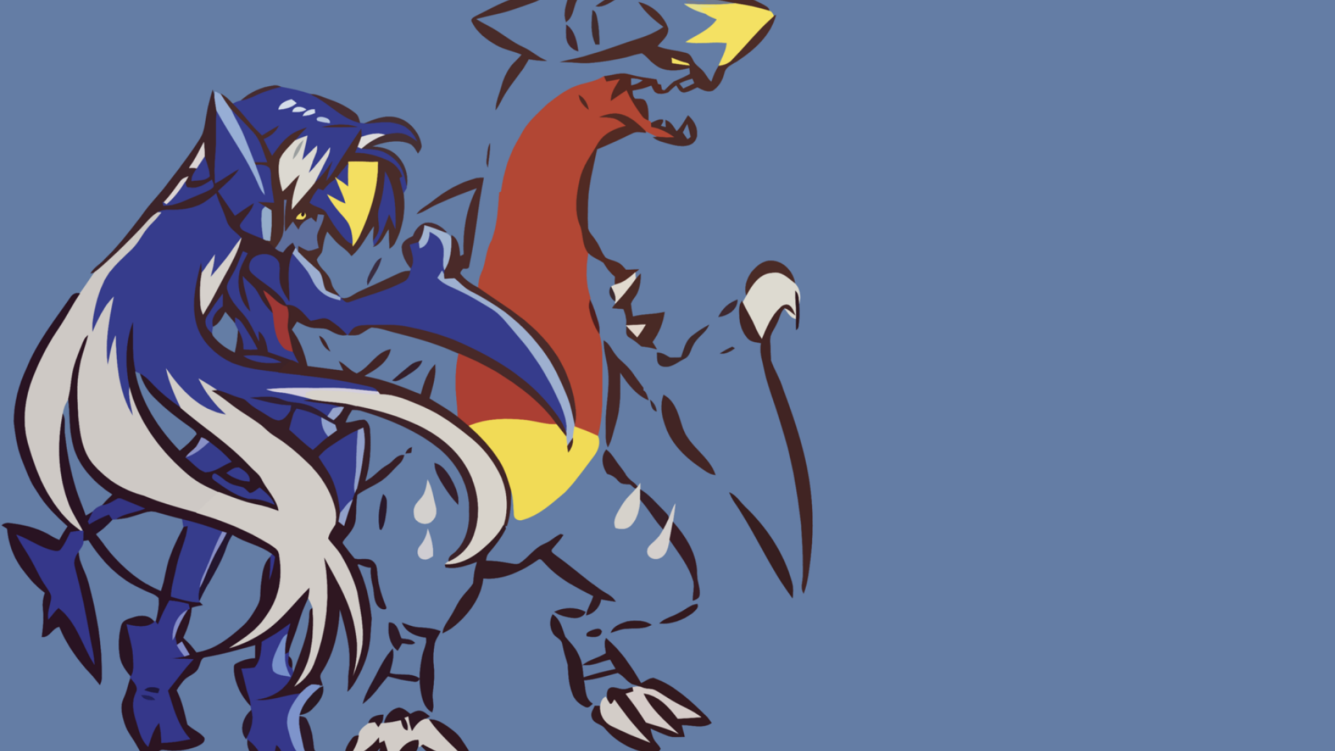 Garchomp hitec pokemon simple background wallpaper