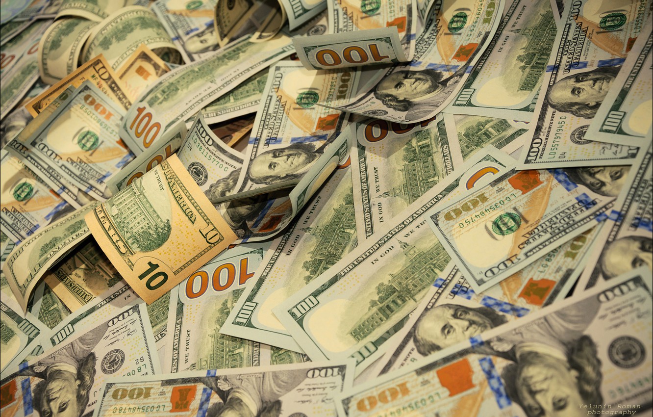 Wallpaper green, white, photography, wallpaper, one, money, dollar, 100, Franklin, Yelunin Roman, pile, evergreen, hundred image for desktop, section настроения