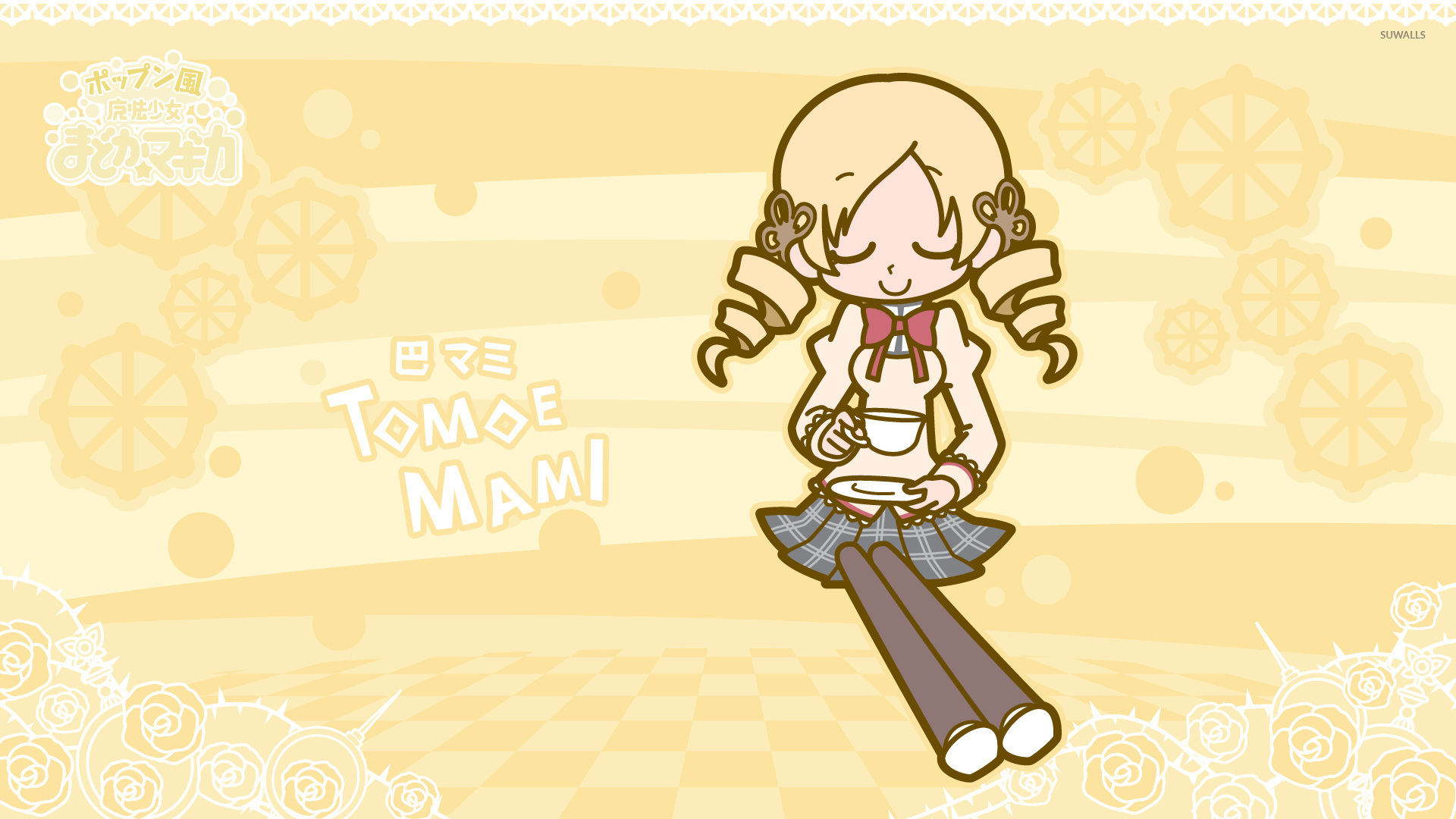 Mami Tomoe having tea Magi Madoka Magica wallpaper wallpaper