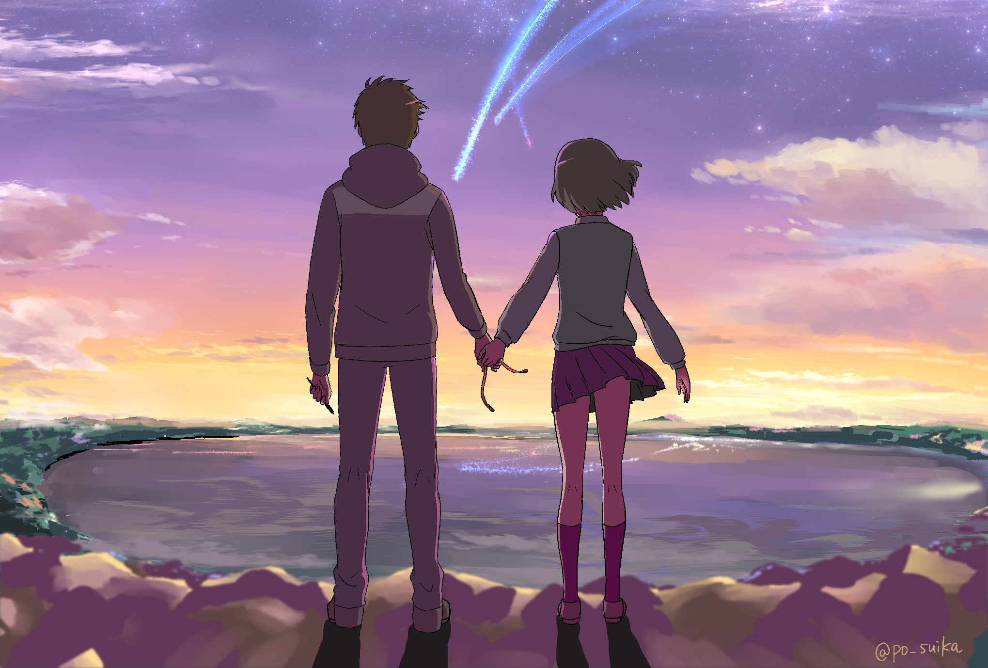 holding hands anime couple gif  WiffleGif