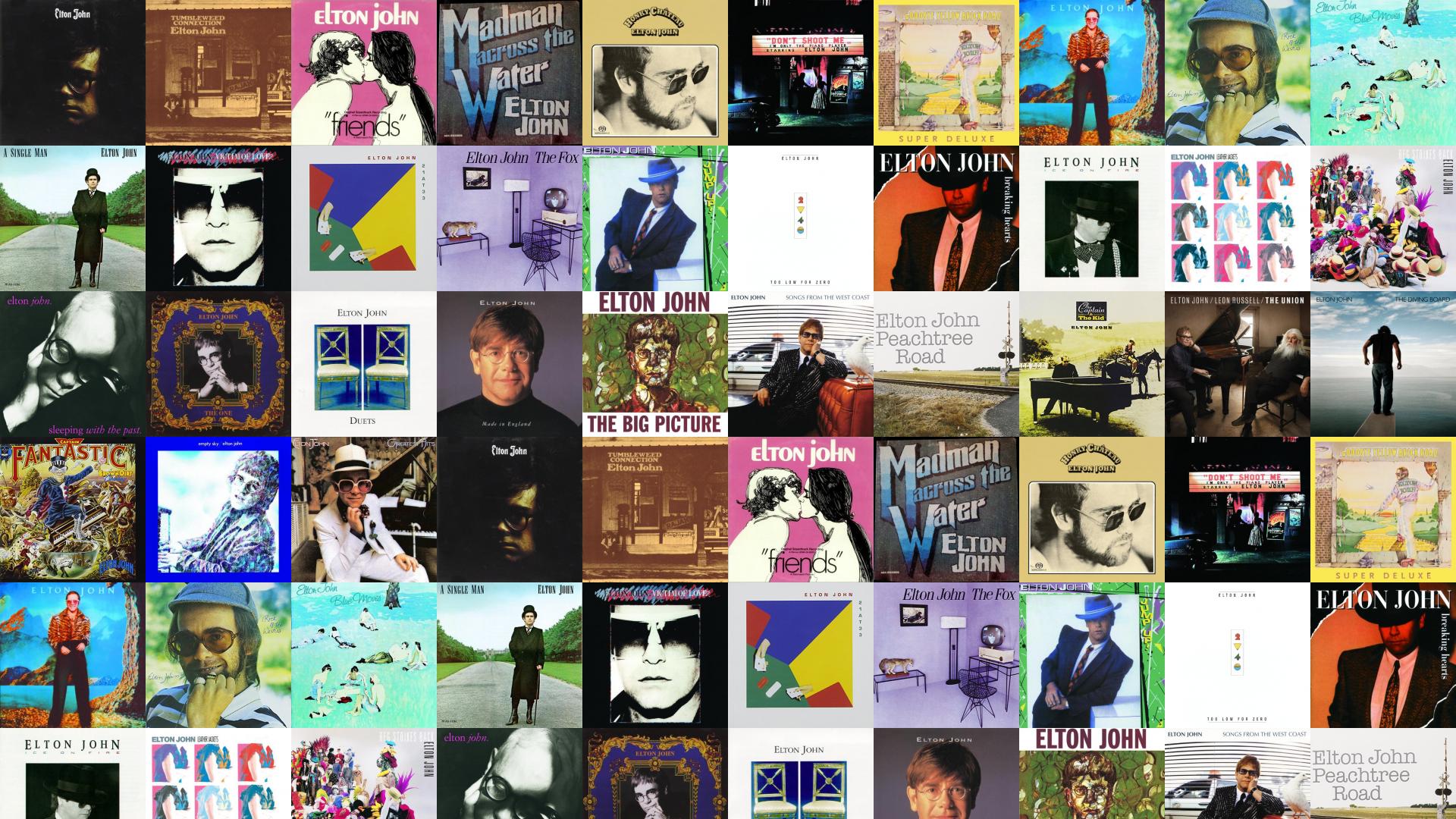 Elton John Albums Collage