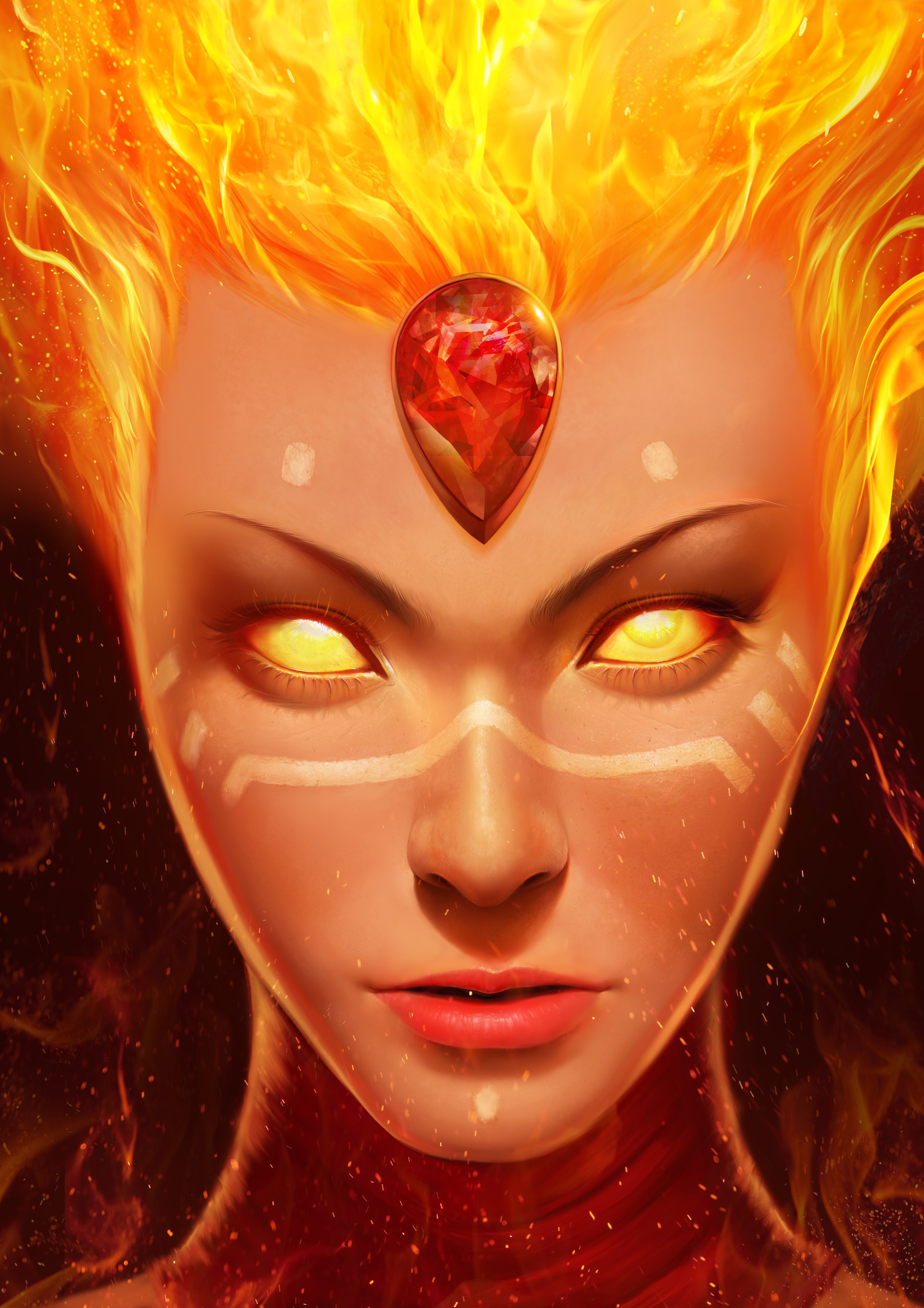 Wallpaper, JOO YANN ANG, Dota 2, Lina Dota 2 1920x2716