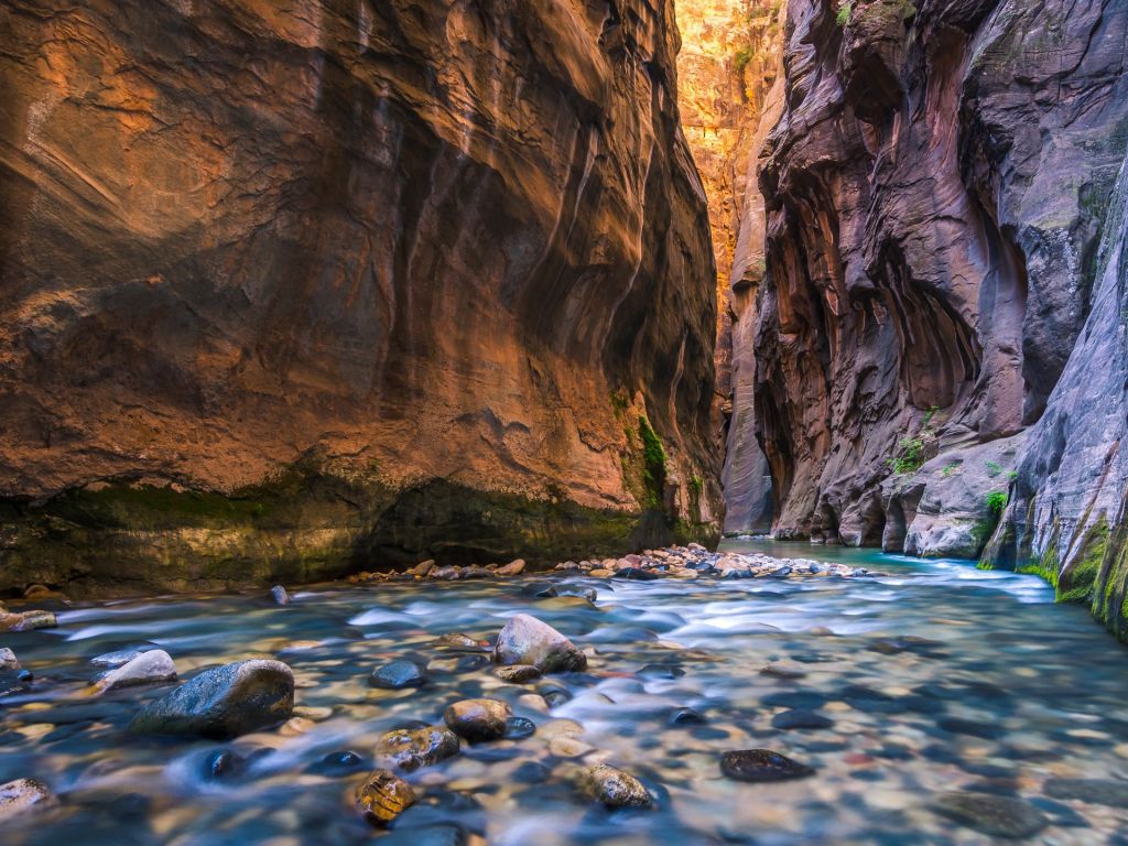 hike wallpaper, nature, natural landscape, water, narrows, rock
