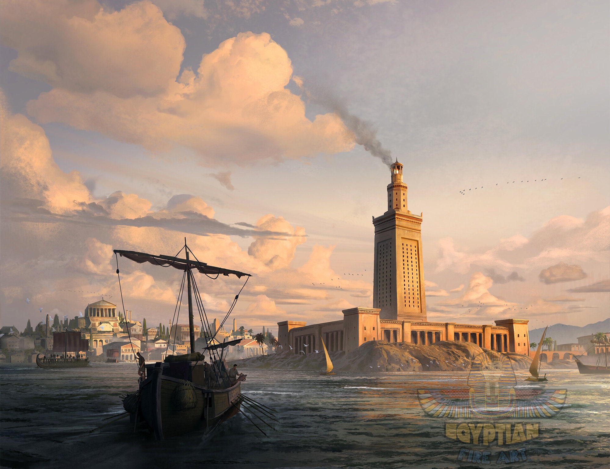 The Historical Lighthouse of Alexandria Ancient Egypt.