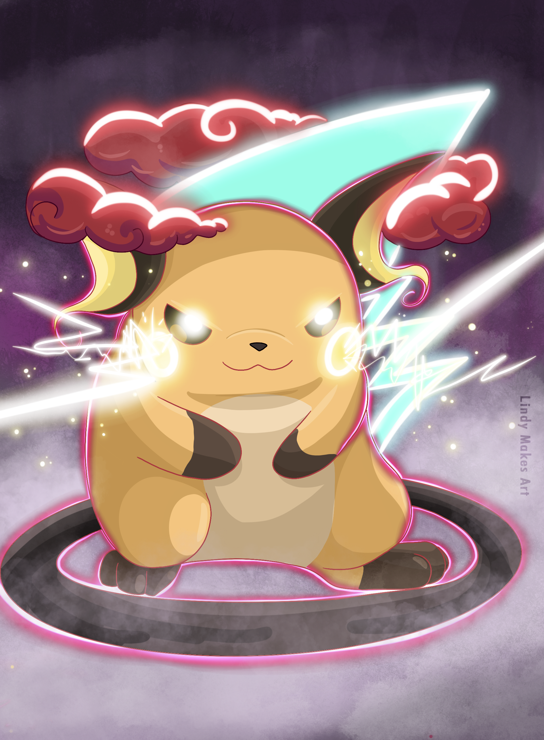 OC) I made a (chonky) Gigantamax Raichu design :)