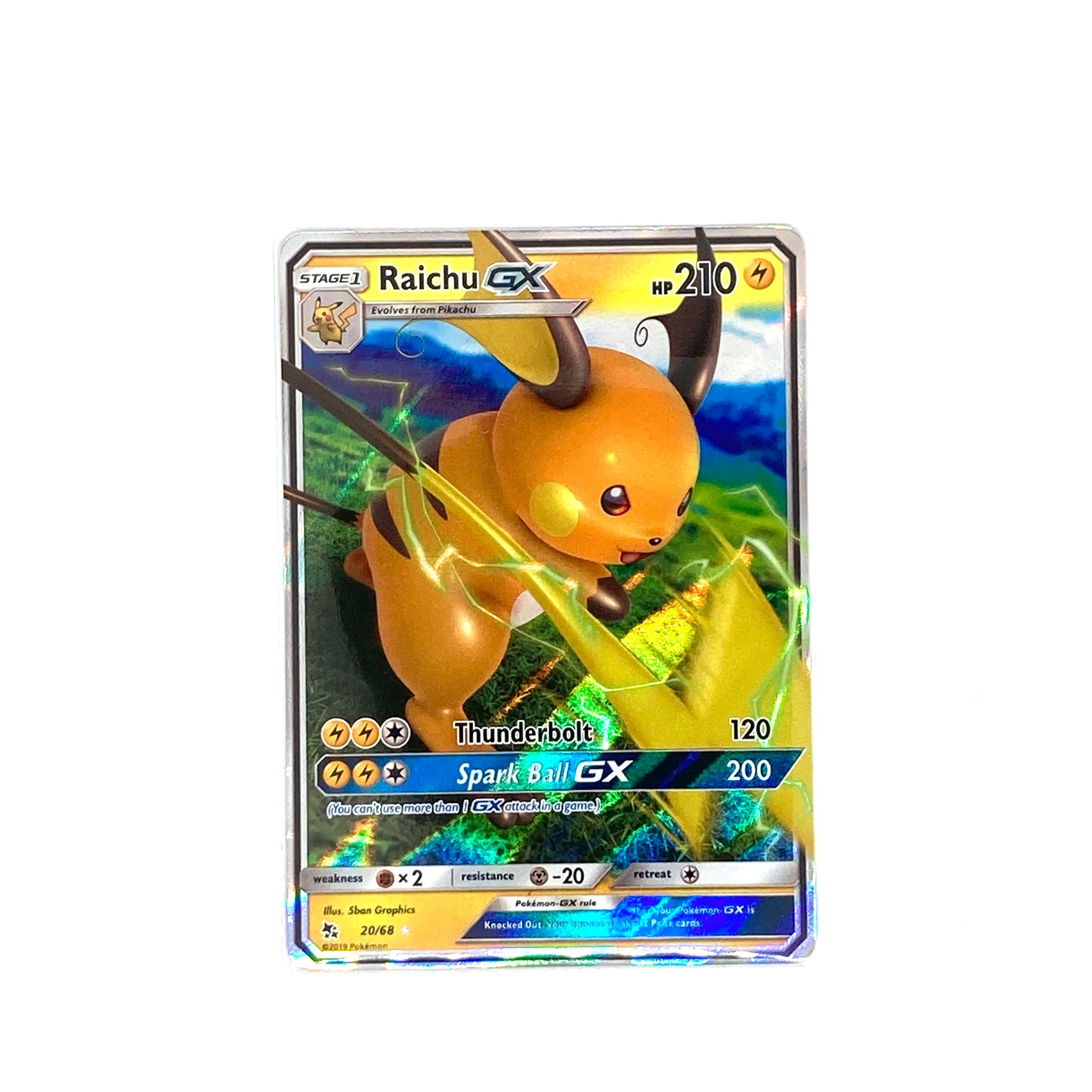 PokÃ©mon Raichu GX Card Hidden Fates 20 68 Holographic
