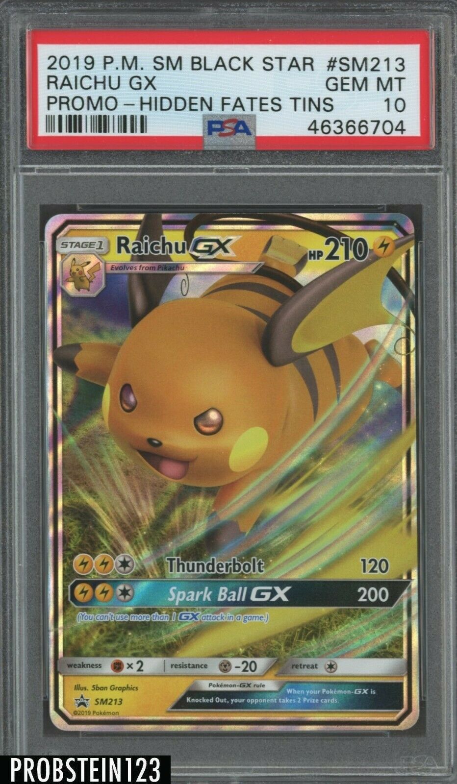 Pokémon Individual Cards SM Hidden Fates Tins Black Star Promo Holo Mint Pokemon Raichu GX SM213 Woodland Resort.com
