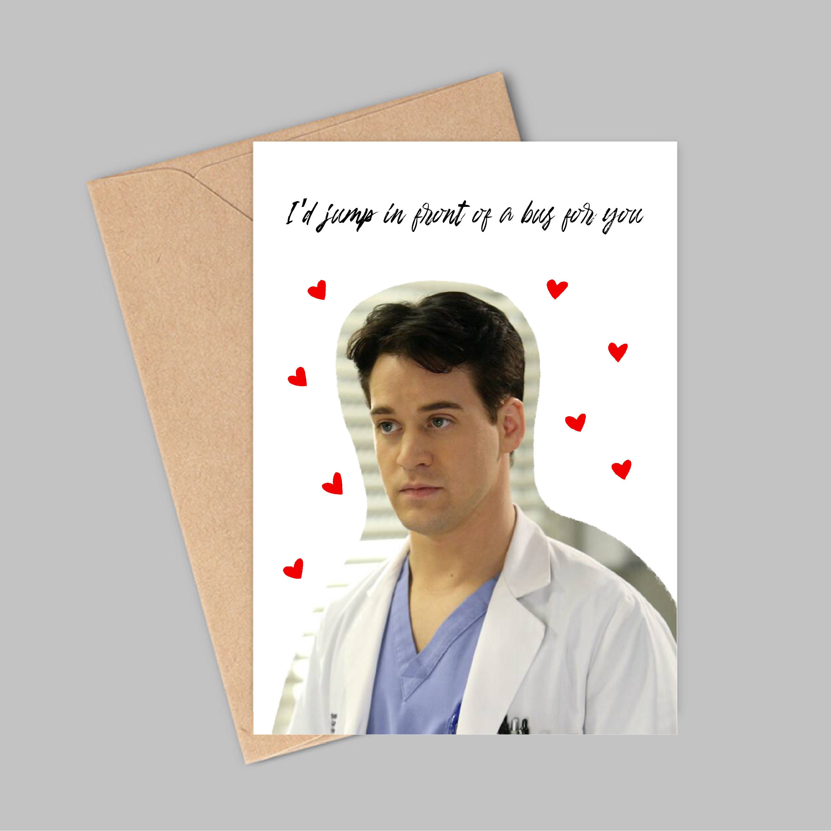 Greys Anatomy George Omalley Funny Card. for Him / Her